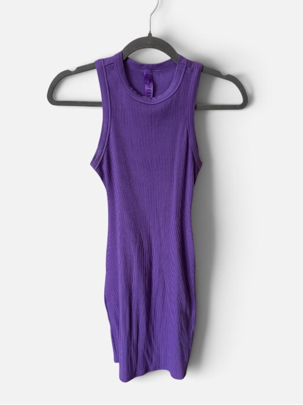 SKIMS Purple Ribbed Mini Tank Dress